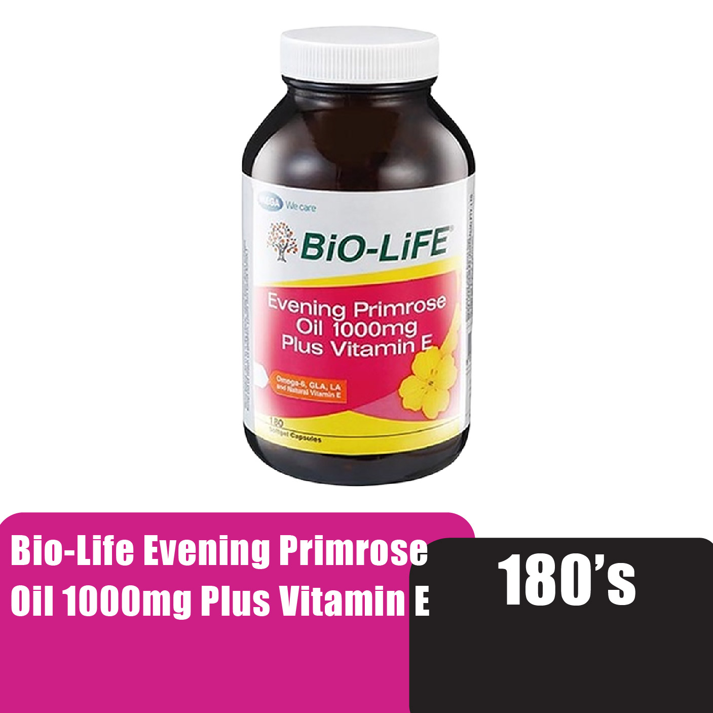 [EPO] Bio-Life Evening Primrose Oil 1000mg Plus Vitamin E 180's