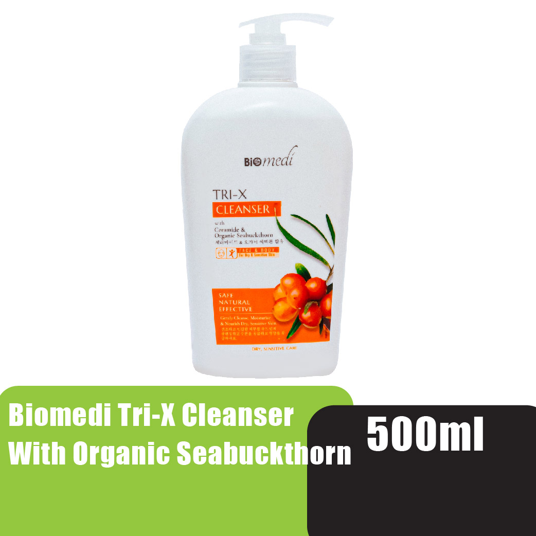 BIOMEDI Organic Seabuckthorn Tri-X Whitening Cleanser 500ml (Suitable For Dry And Eczema Skin)