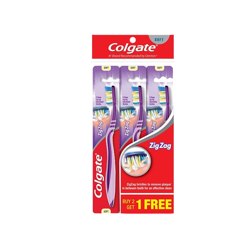 COLGATE TOOTHBRUSH ZIG ZAG SOFT B2F1