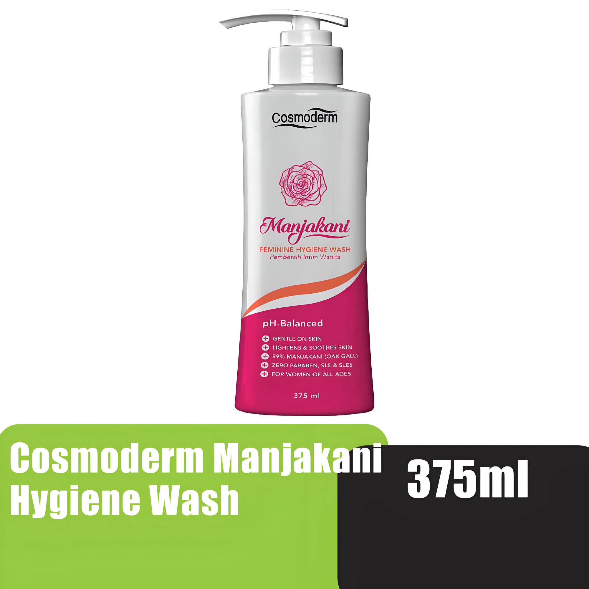 COSMODERM Manjakani Feminine Hygiene Wash 375ml for Feminine Wash