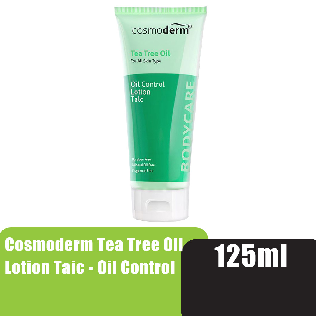 Cosmoderm Tea Tree Oil Lotion Talc 125ml - Oil Control