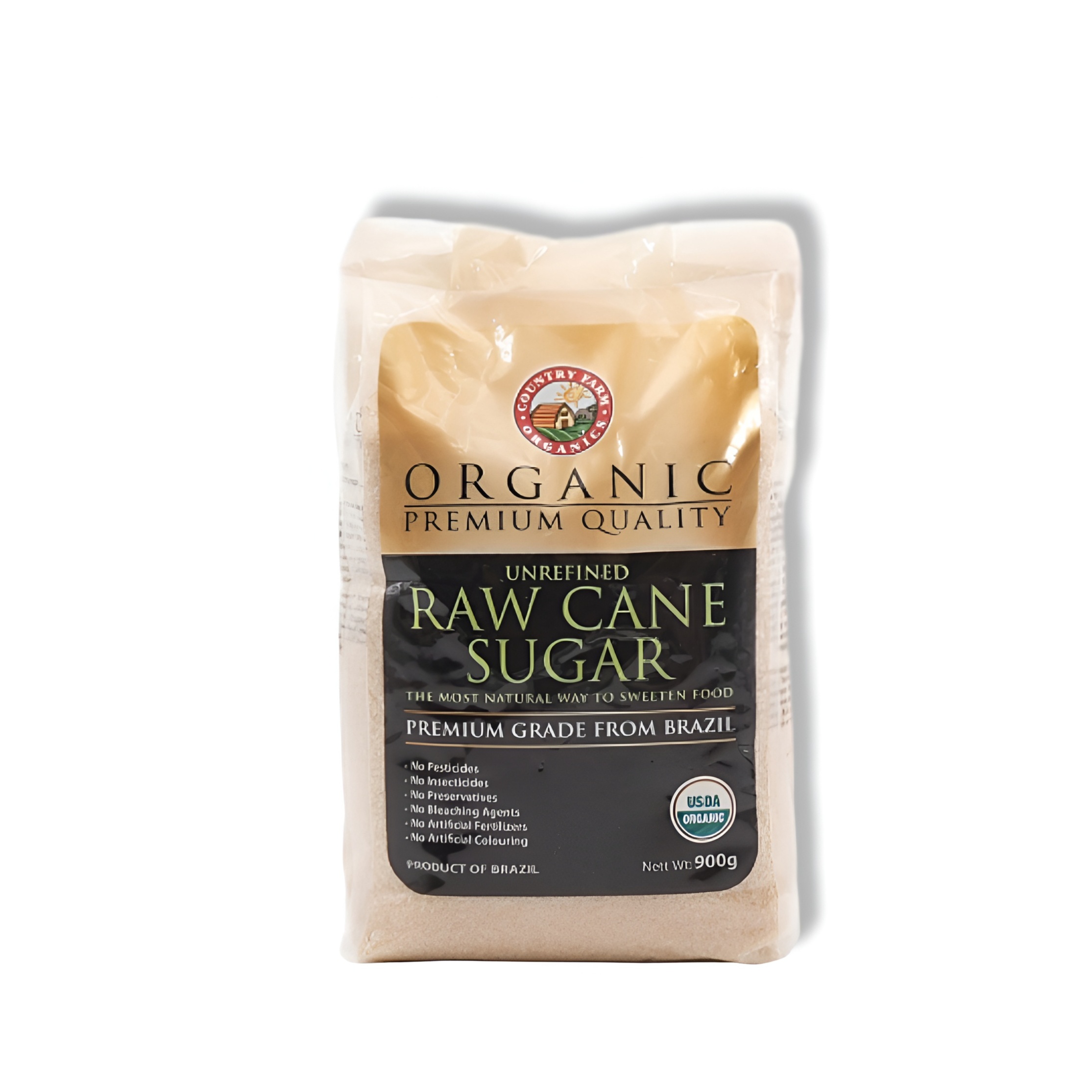 COUNTRY FARM Certified Organic Raw Cane Sugar 900g