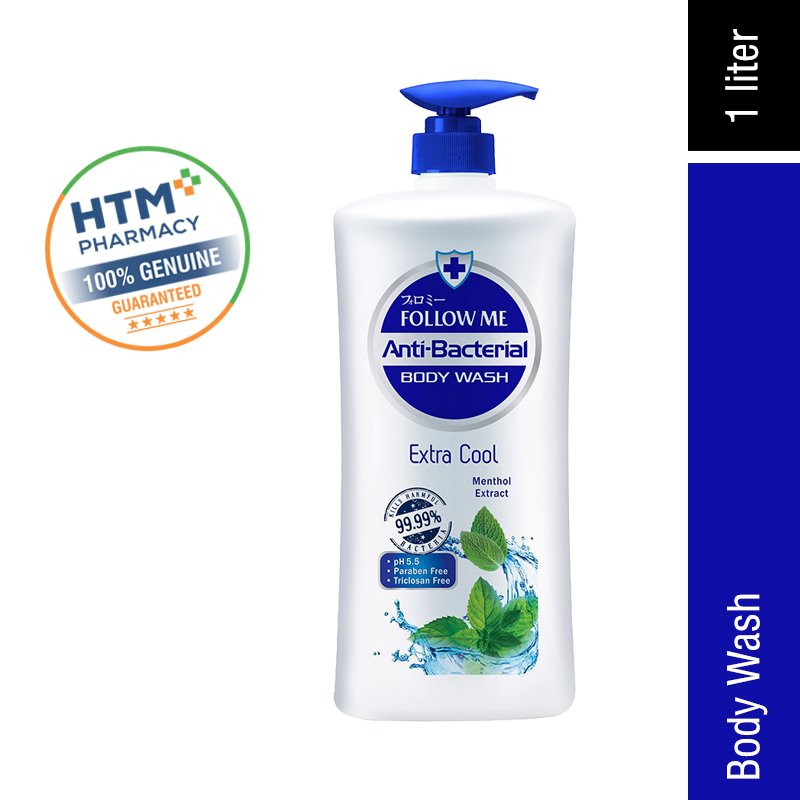 Follow Me Antibacterial Body Wash 1L - Extra Cool