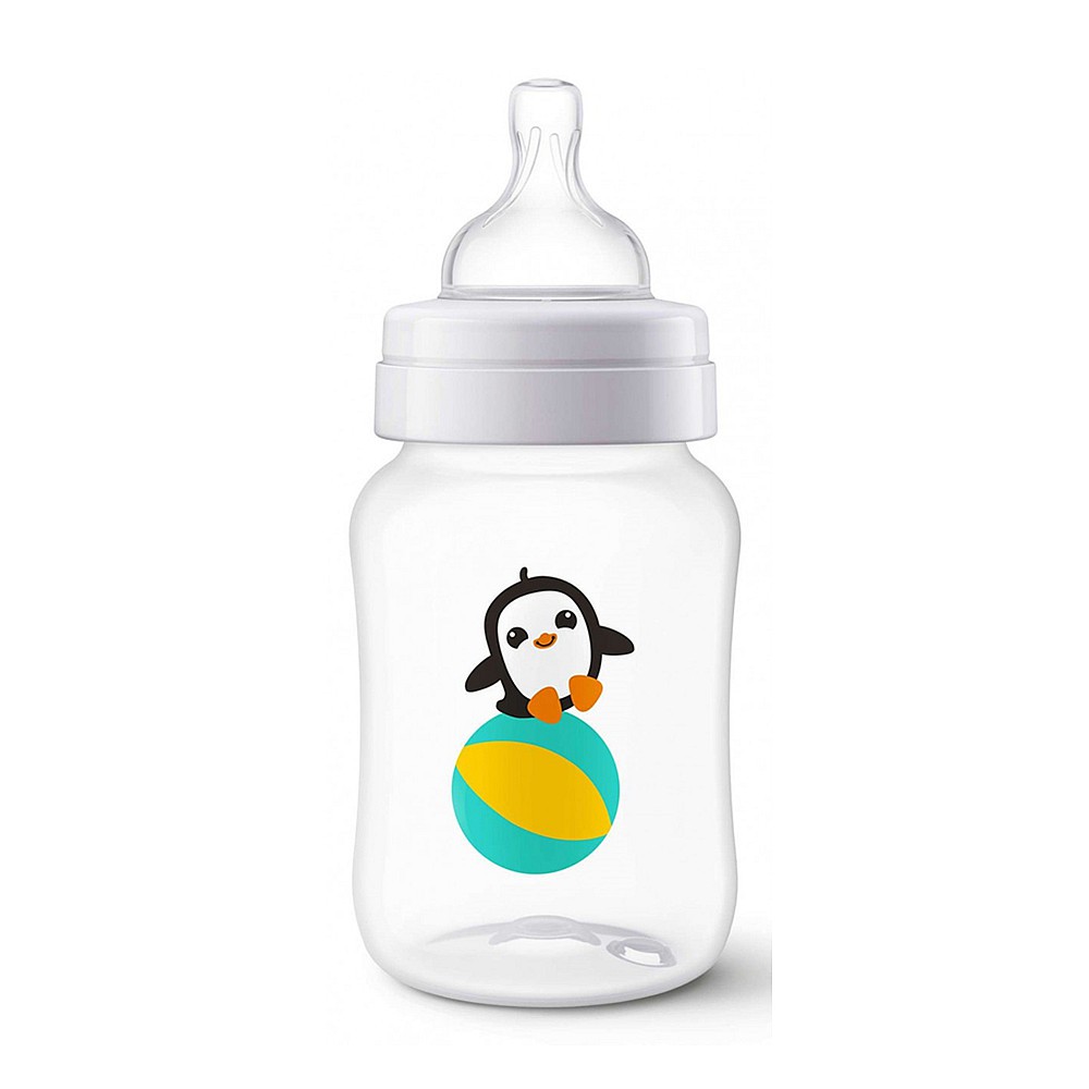 Avent Classic+ Feeding Bottle 9OZ/260ML - Penguin Design (Clearance)