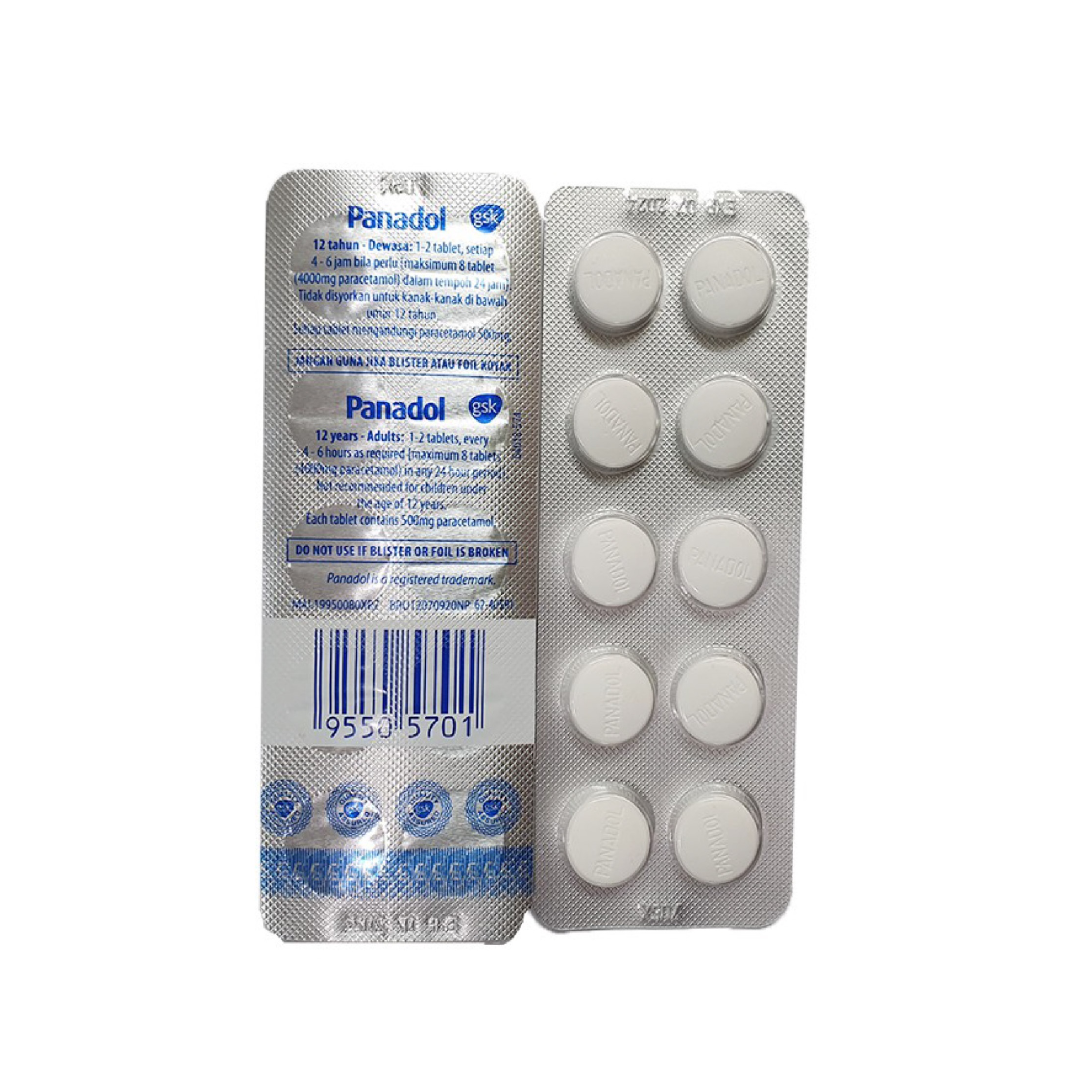PANADOL Regular 10 's for Sakit Kepala, Ubat Migrain, Ubat Sakit Tekak, Ubat Sakit Gigi, Ubat Demam, Panadol Biasa