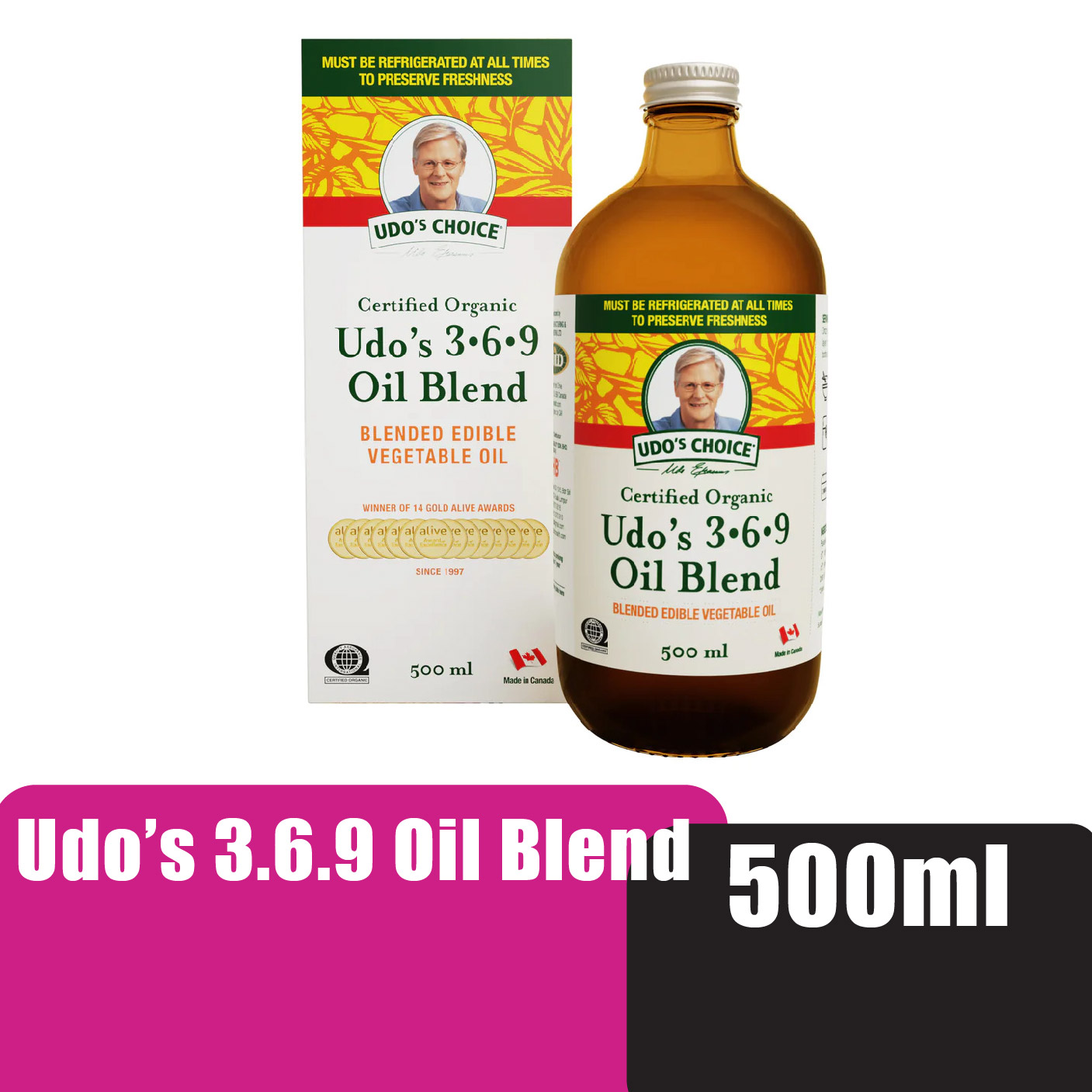 Udo's  3.6.9 Organic Vegetable Oil Blend 500ml