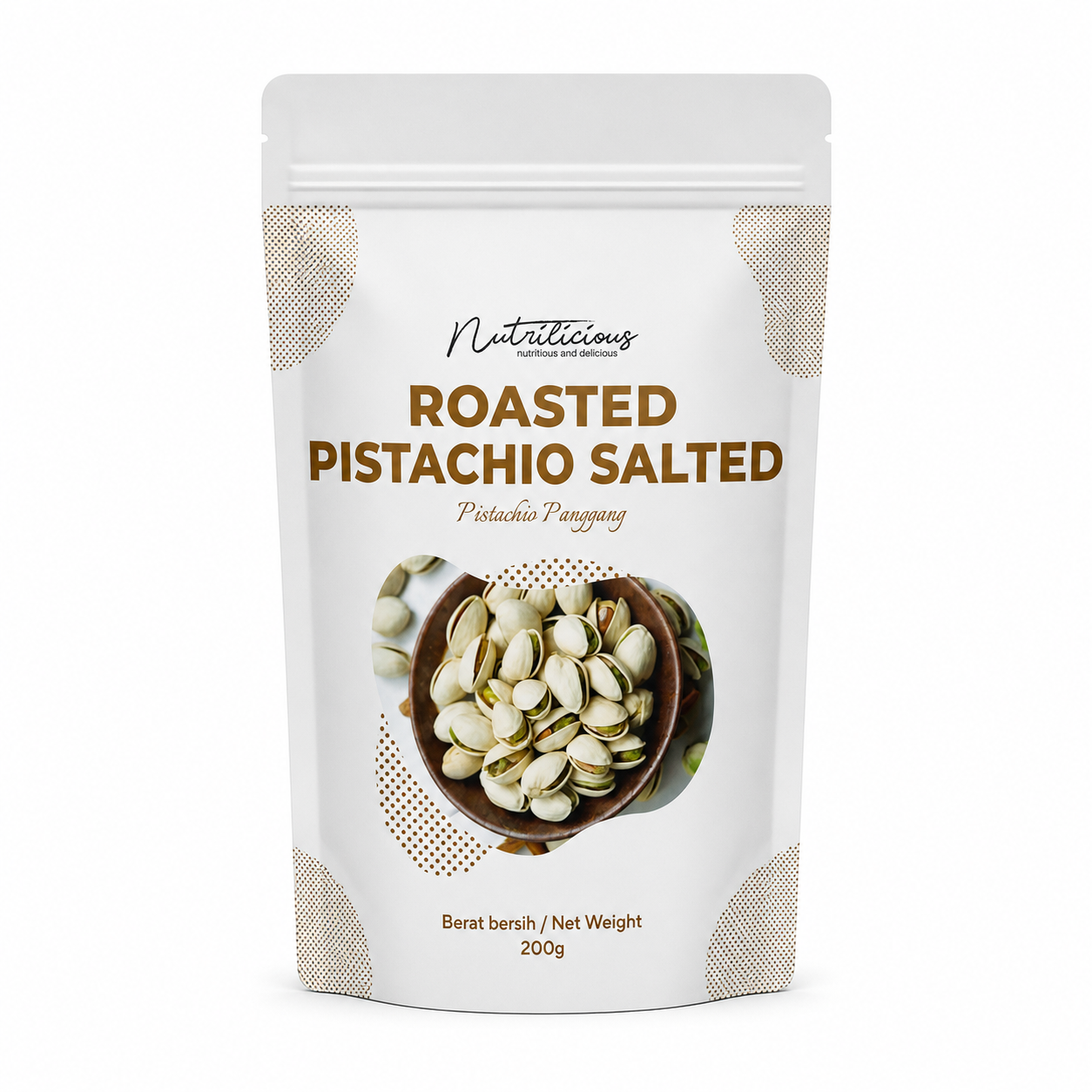 NUTRILICIOUS Kacang Pistachio Nuts Roasted Pistachio 200g