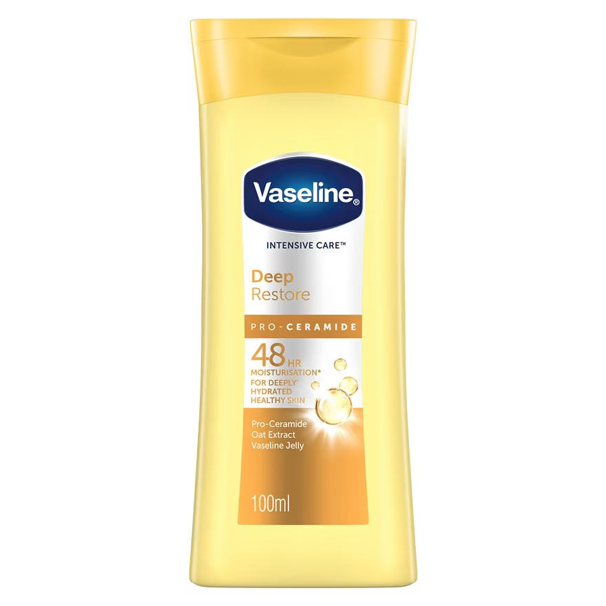 VASELINE Deep Restore Pro Ceramide Lotion 100ml for Dry Skin, Body Lotion, Moisturizer