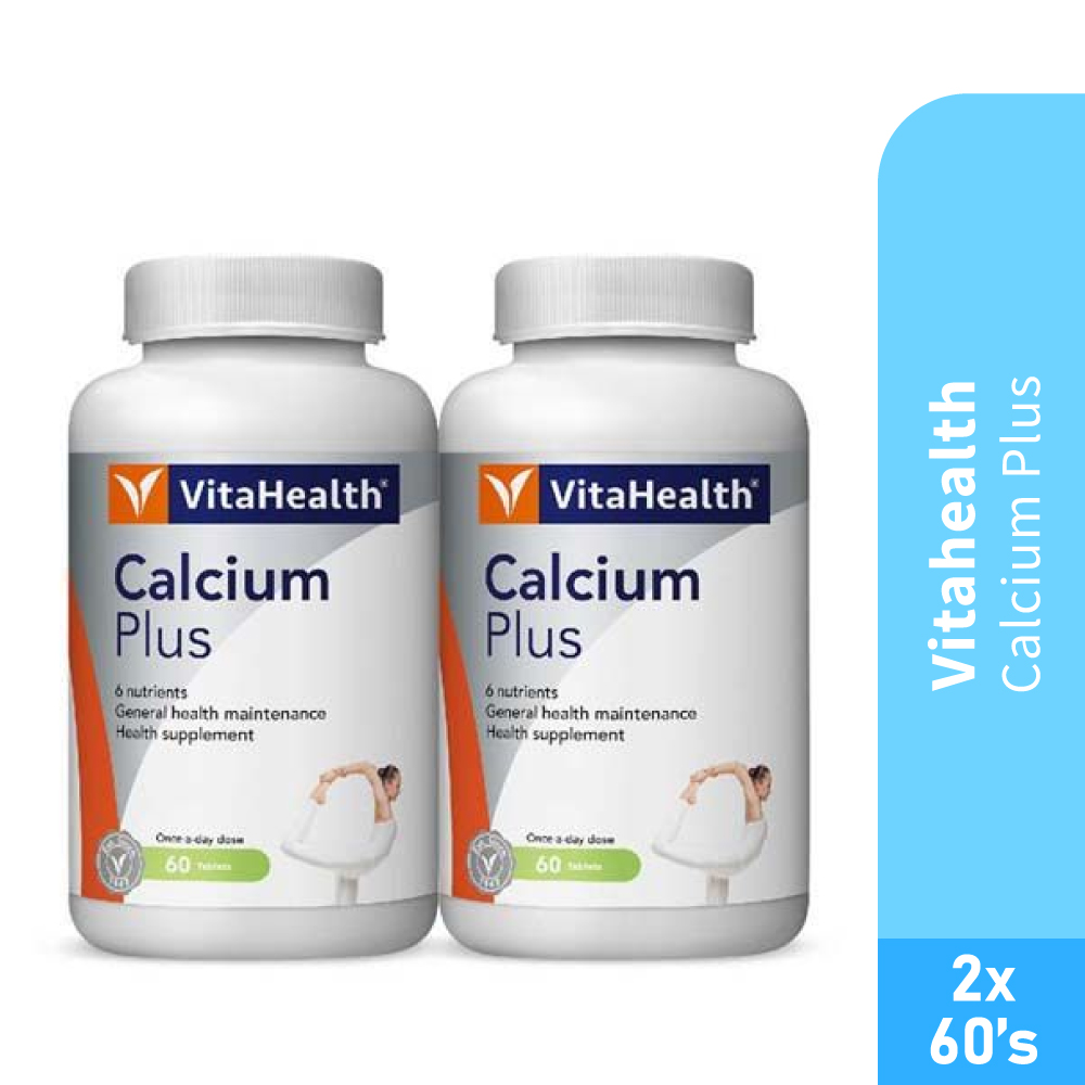 VITAHEALTH Calcium Plus 60's x2- Calcium, Magnesium, Vitamin D3