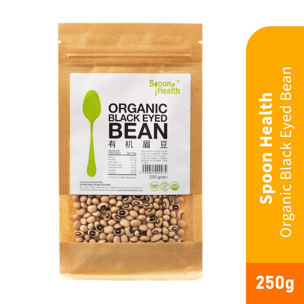 SPOON HEALTH Organic Black Eyed Bean 250g-Bean, Organic, Kacang