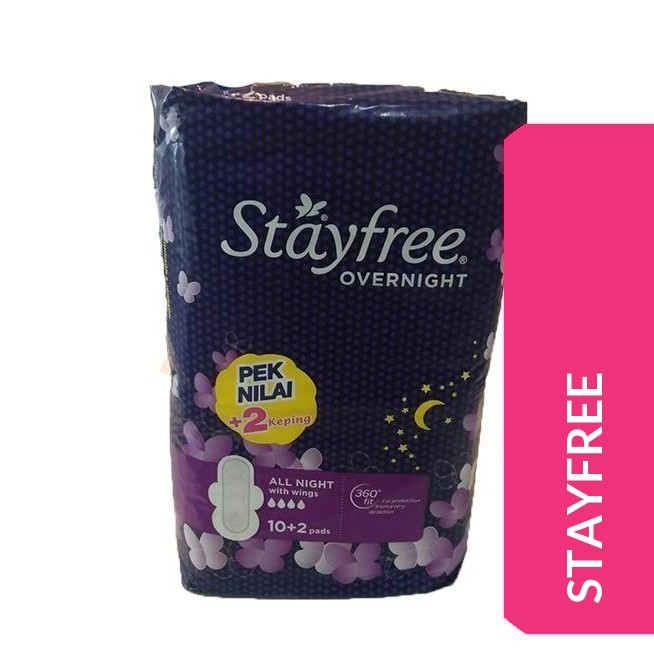 STAYFREE COTTONY SOFT OVERNIGHT LONG 10'S + 2'S