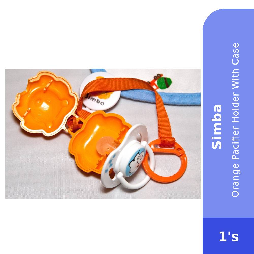 SIMBA Orange Pacifier Holder With Case - Pacifier Case , Pacifier Holder, Baby Accessories