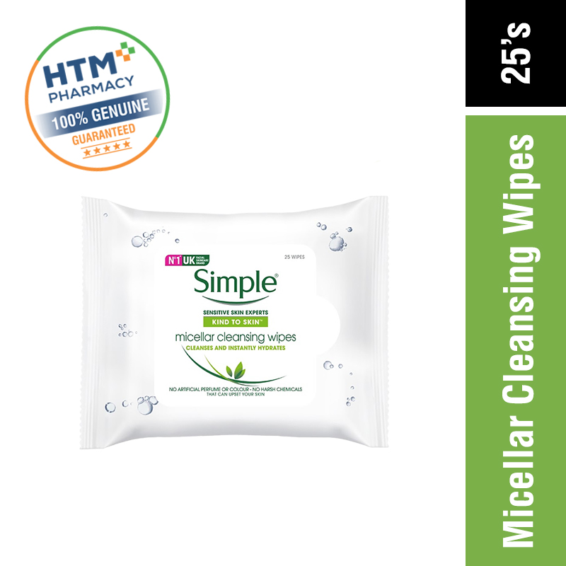 Simple Micellar Cleansing Wipes 25's