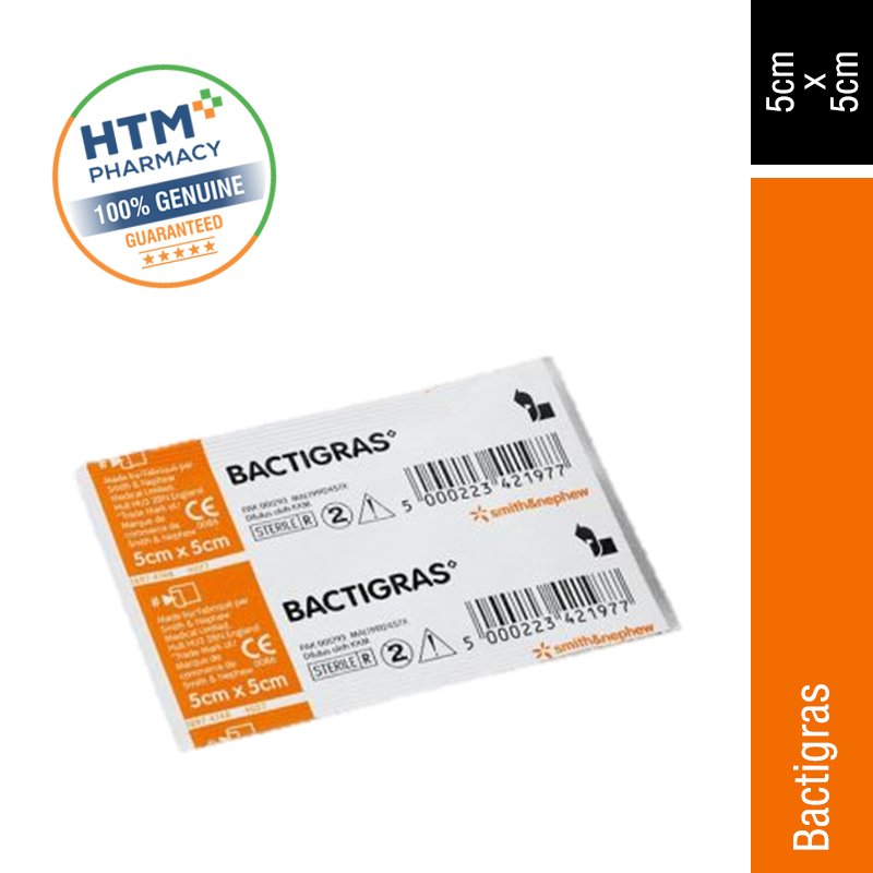 Smith & Nephew Bactigras 5CM x 5CM 1'S