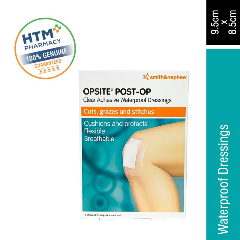 Smith & Nephew Opsite Waterproof Wound Dressing 9.5CM x 8.5CM  1'S