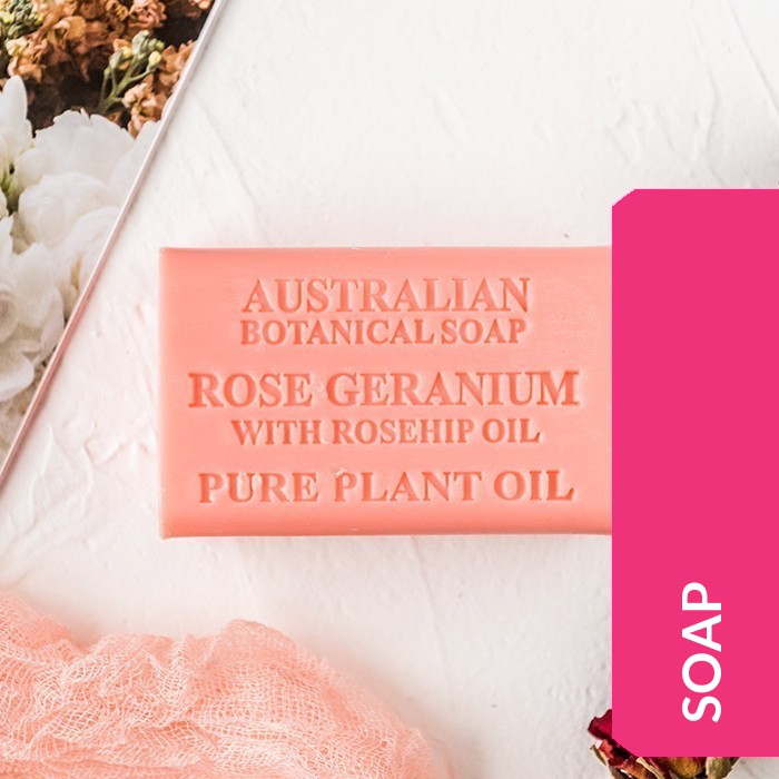 AUSTRALIAN BOTANICAL SOAP 200GM-ROSE GERANIUM