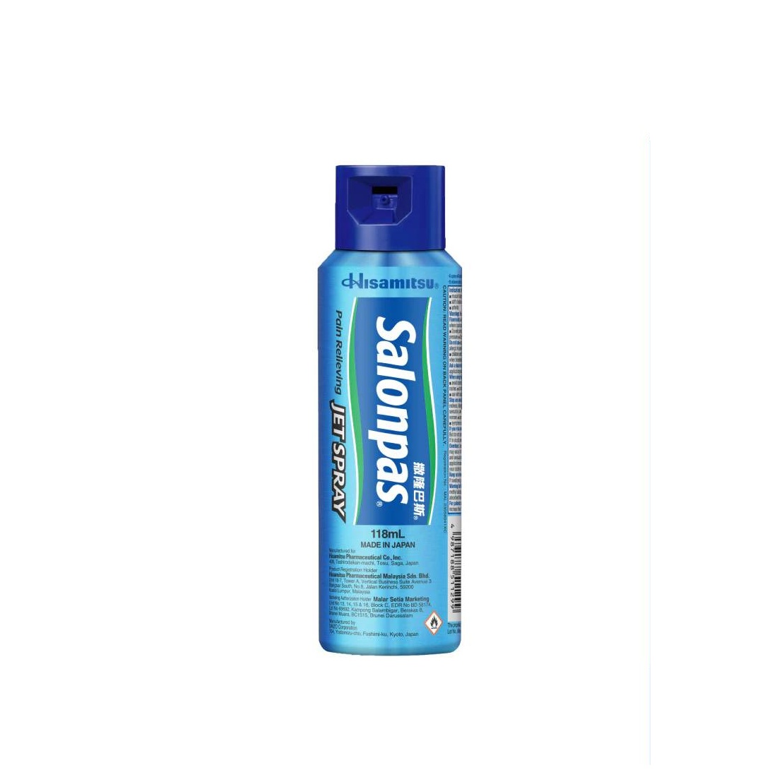 SALONPAS Jet Spray 118ml for Muscle Pain, Muscle Spray, Injury Spray