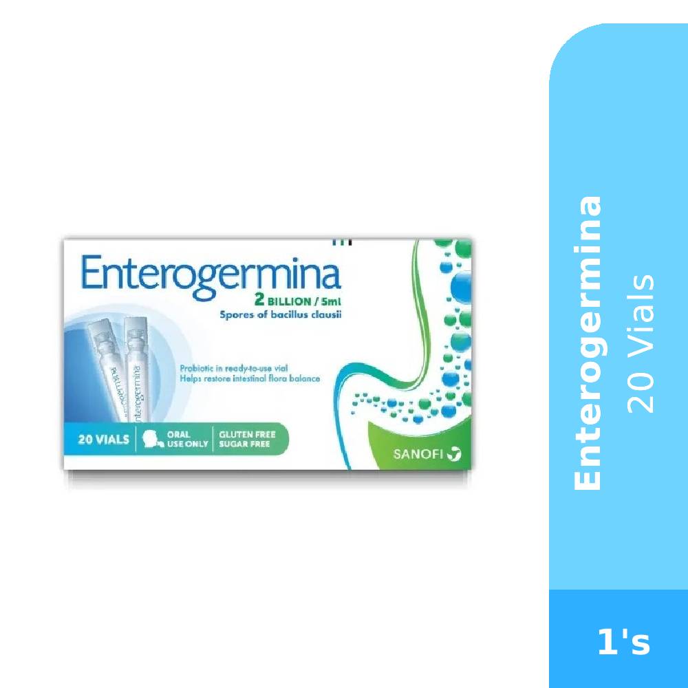 ENTEROGERMINA 20 Vials-Probiotic , Liquid, Sugar Free