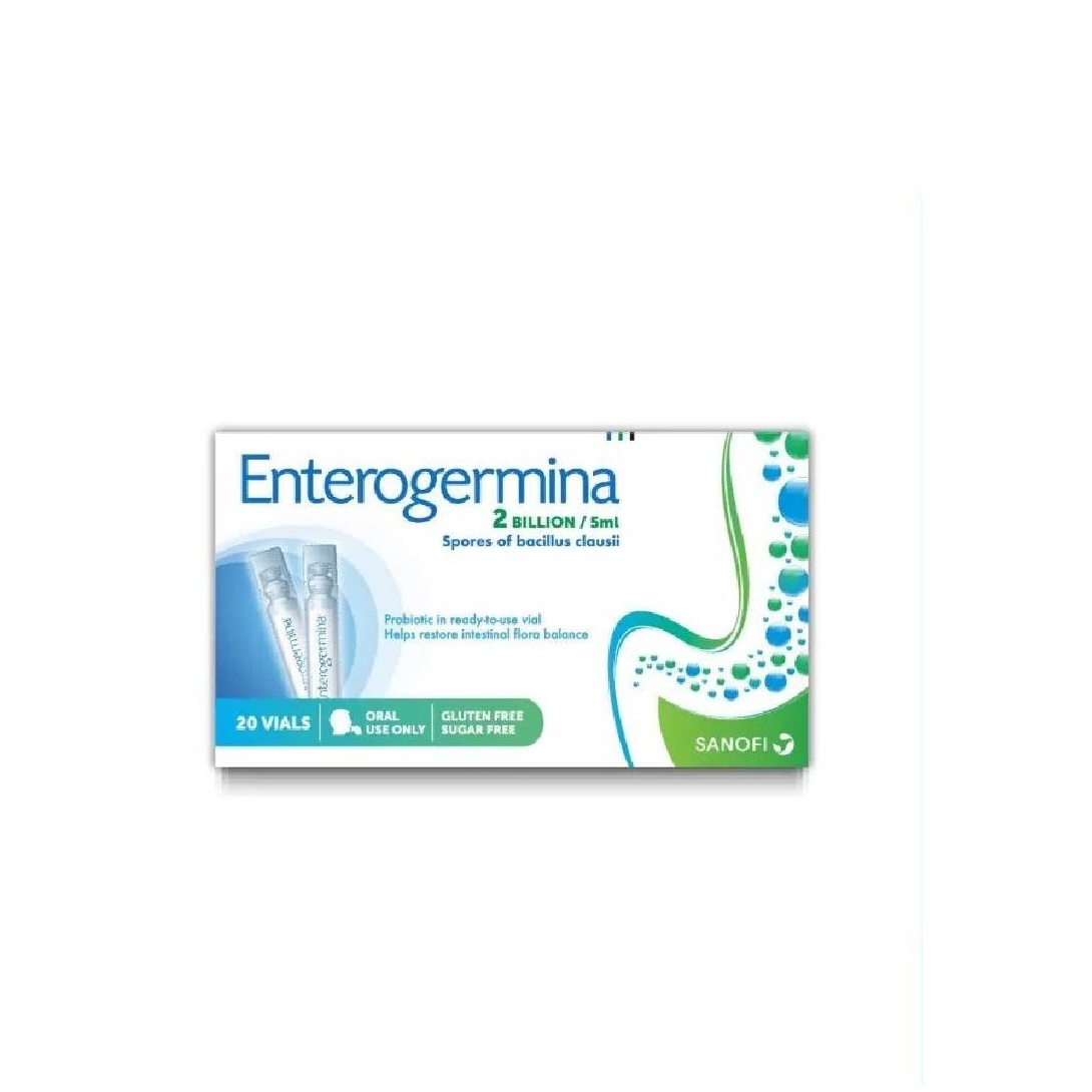 ENTEROGERMINA 20 Vials-Probiotic , Liquid, Sugar Free