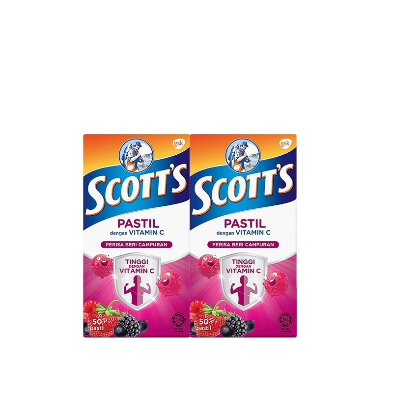 Scott's Vitamin C Pastilles 50's x 2 - Mixed Berries
