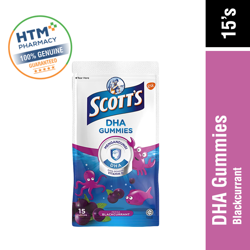 Scott's Dha Gummies Blackcurrent Zip Pack 15's