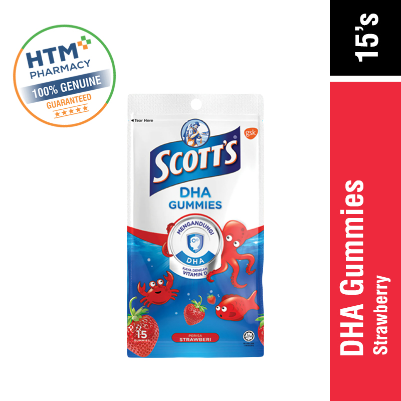 Scott's Dha Gummies Strawberry Zip Pack 15's