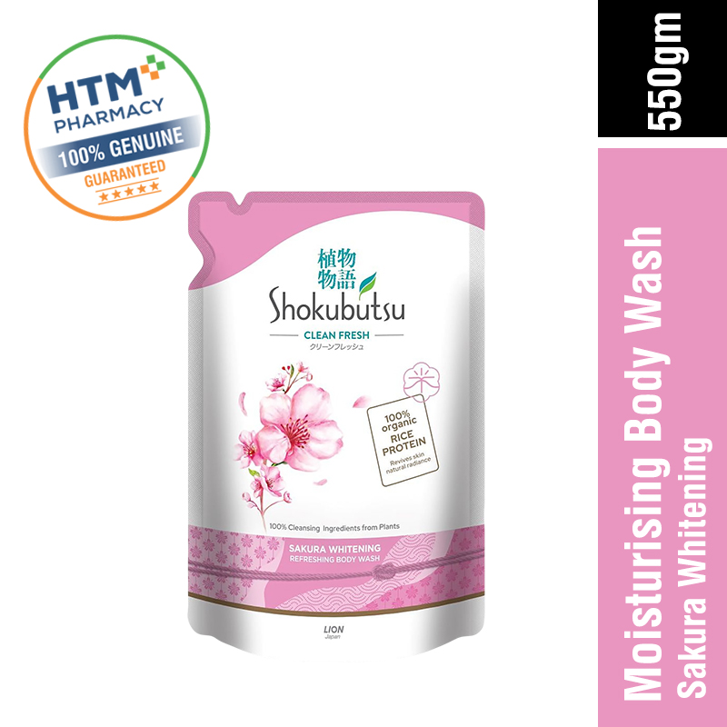 SHOKUBUTSU SHOWER FOAM 550G - SAKURA WHITENING