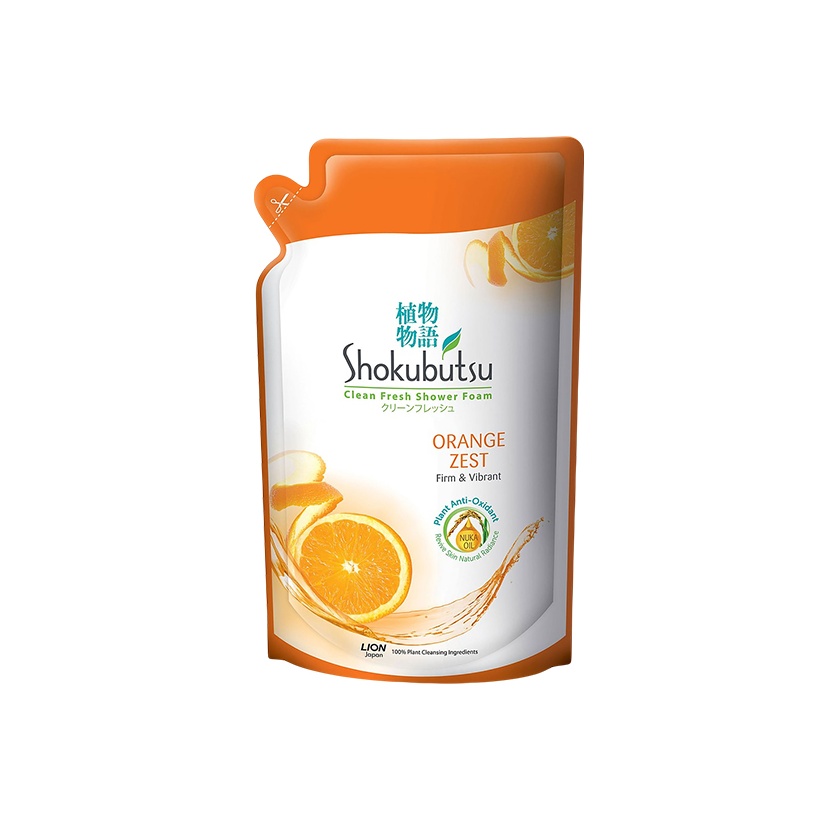 SHOKUBUTSU SHOWER FOAM 550GM - ORANGE PEEL