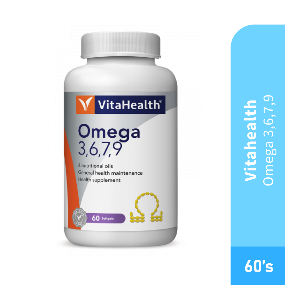 VITAHEALTH Omega 3,6,7,9 60's -Flaxseed Oil, Omega 3, Joint, Omega 6