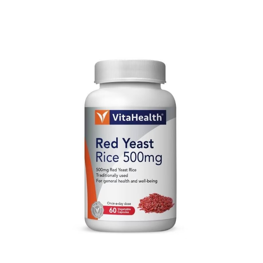 VITAHEALTH Red Yeast Rice 60's- Vegetable Capsule, Red Yeast Rice, Cholesterol Supplement