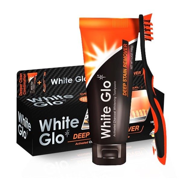 White Glo Whitening Toothpaste 150G - Charcoal Deep Stain Remover