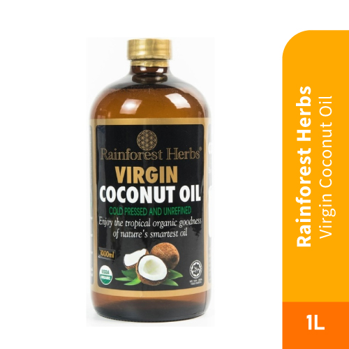 RAINFOREST Herb Extra Virgin Coconut Oil Cooking (1L), Organic Coconut Oil, Minyak Kelapa Original, 椰子油