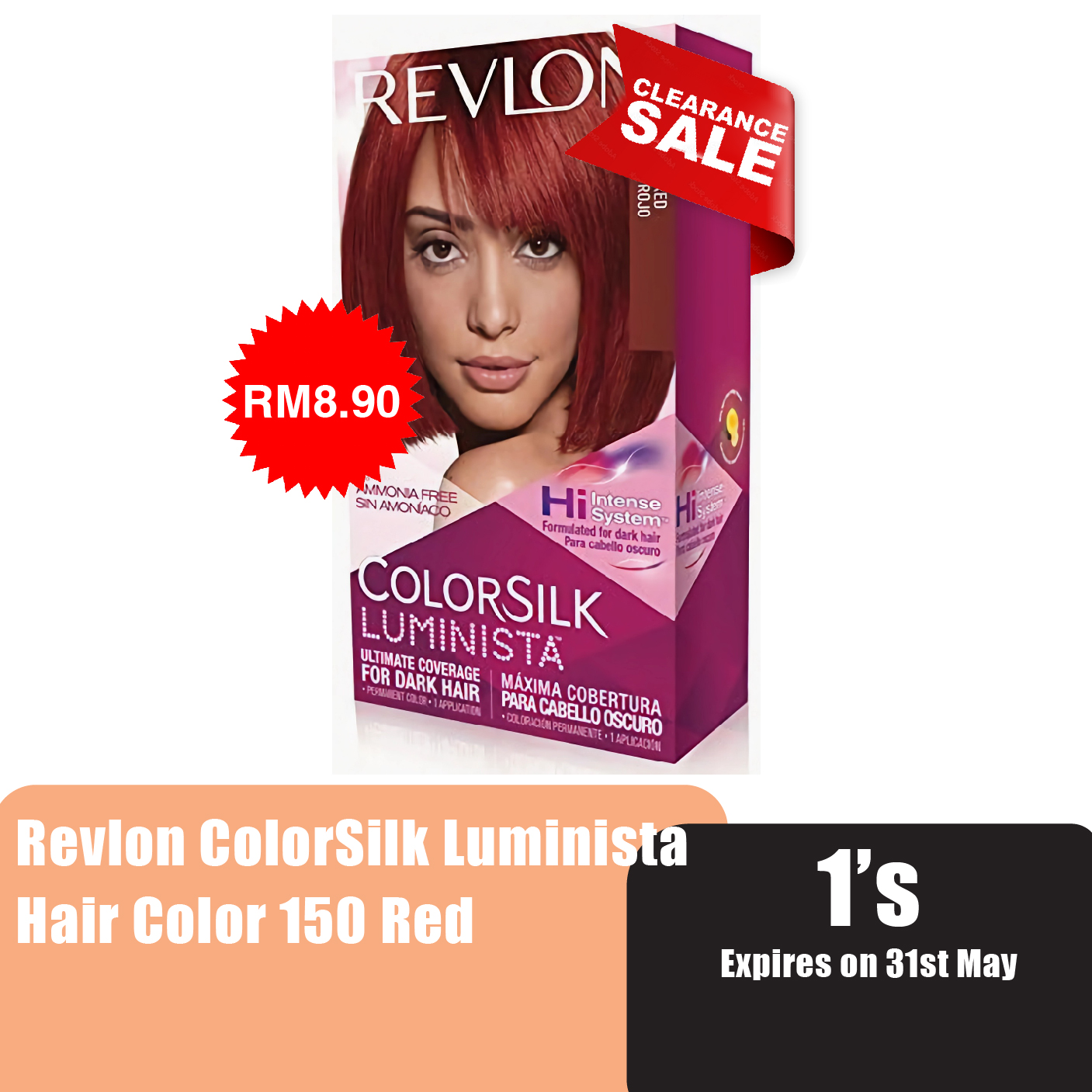 REVLON Colorsilk Luminista 150 - Red 1's [Expiry Date: 05/2024]