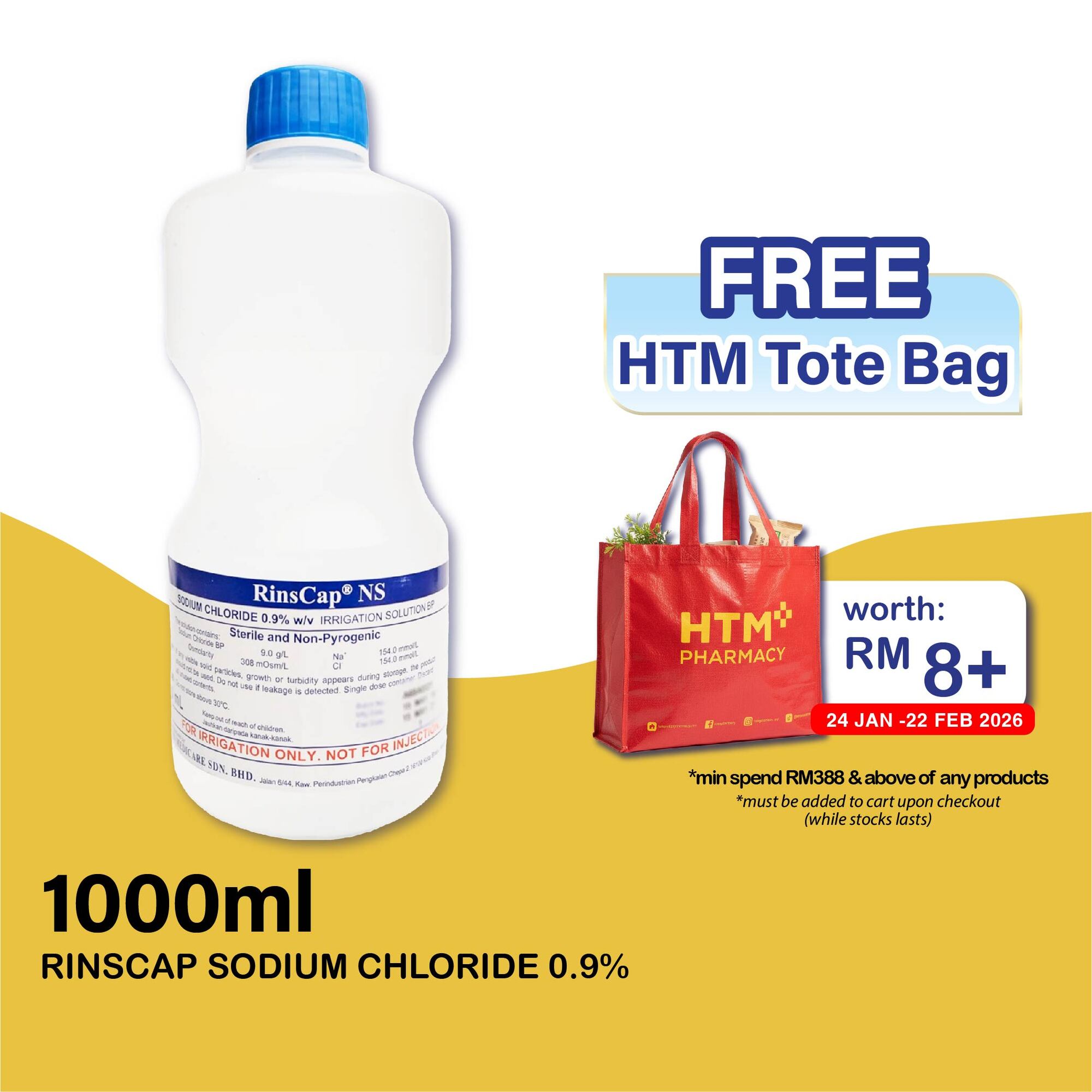 RINSCAP SODIUM CHLORIDE 0.9% IRRIGATION SOLUTION 1L