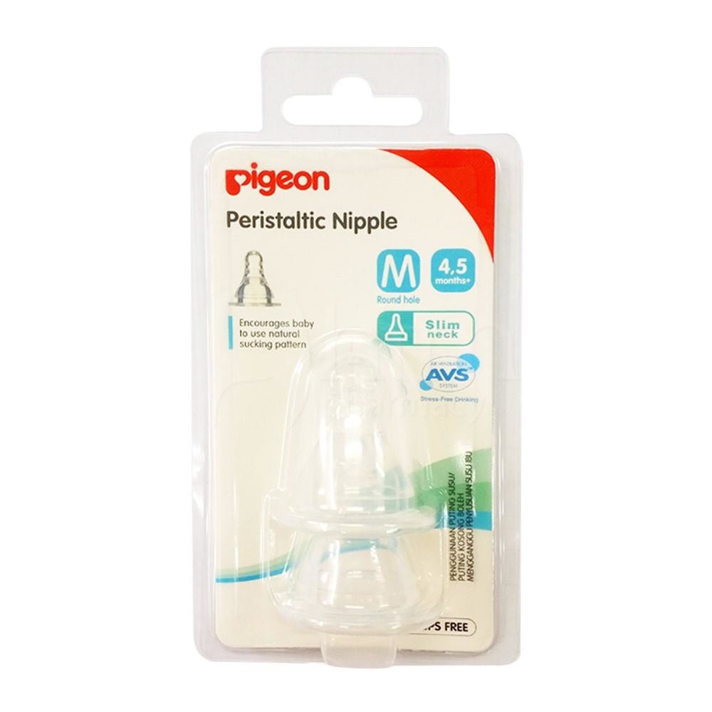 Pigeon Slim Neck Peristaltic Nipple - M size (01941)