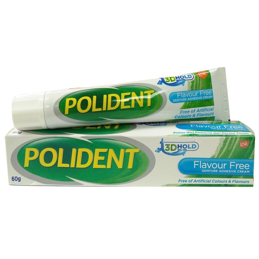 Polident Dental Adhesive Cream 60g (Flavour Free)