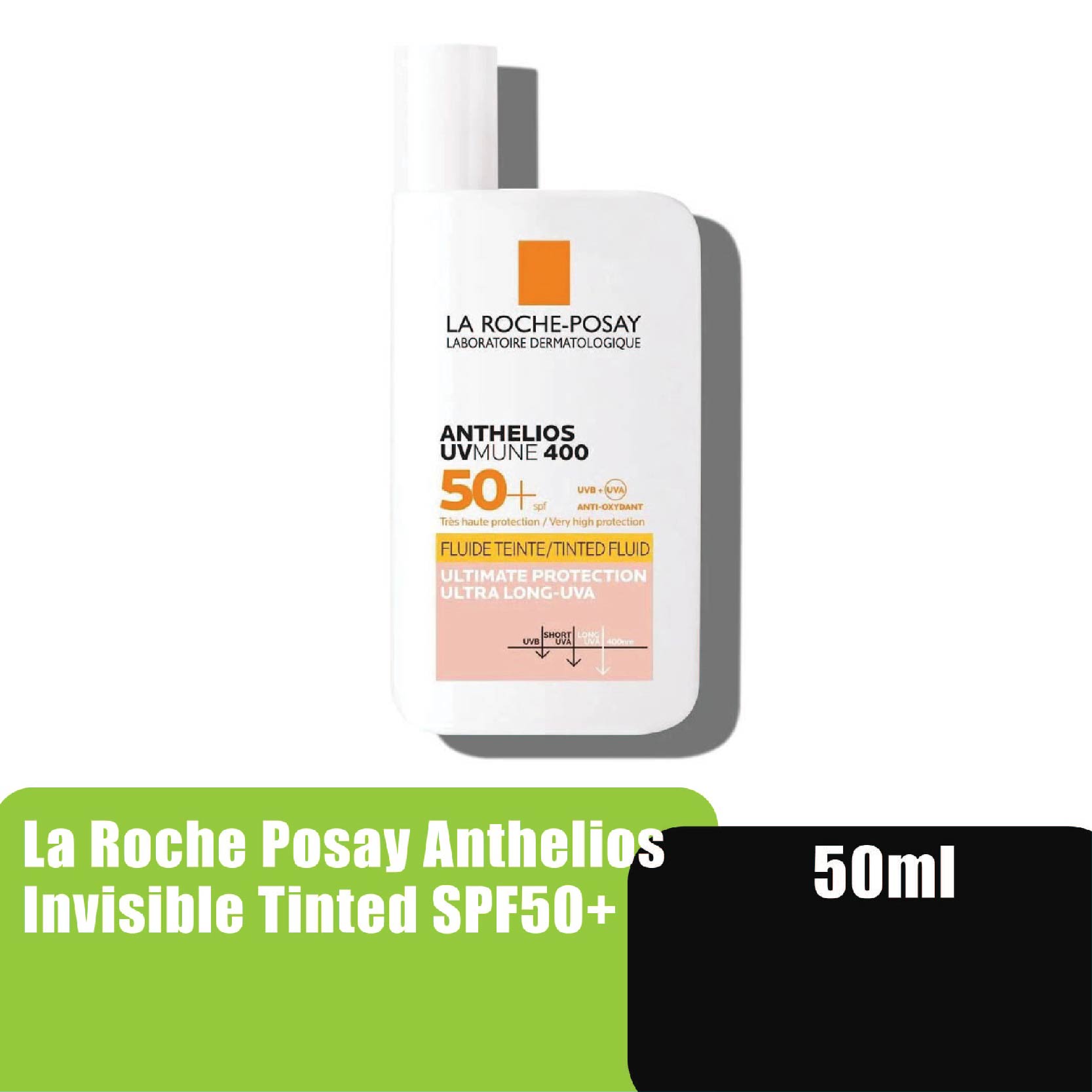 LA ROCHE POSAY Anthelios UVMune 400 Invisible Tinted SPF 50+ Sunscreen 50ml - High UV Protection Sunscreen SPF 50 防曬霜