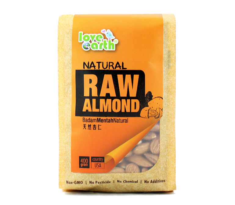 Love Earth Light Roasted Natural Raw Almond 400g