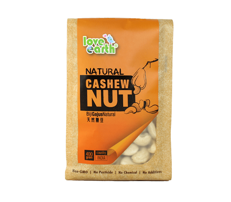 Love Earth Light Roasted Natural Raw Cashew Nut 400g