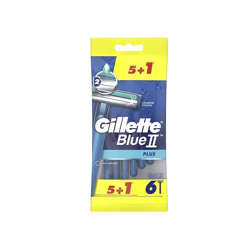 GILLETTE BLUE II PLUS 5'S + 1'S