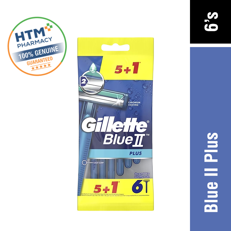 GILLETTE BLUE II PLUS 5'S + 1'S