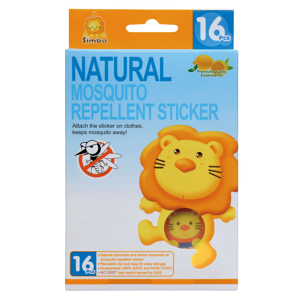 SIMBA HERBAL ESSENTIAL OIL MOSQUITO REPELLENT STICKER 16PCS (P9982)