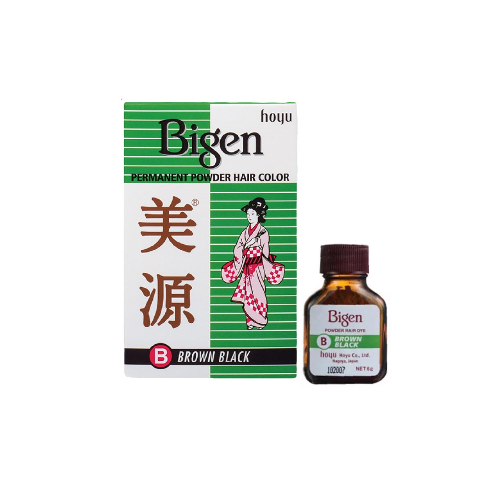 BIGEN Hair Powder Dye Brownish Black B 6g - Powder Rambut Color Powder Brown Black Hair Color 染发剂 / 美源 染發劑 