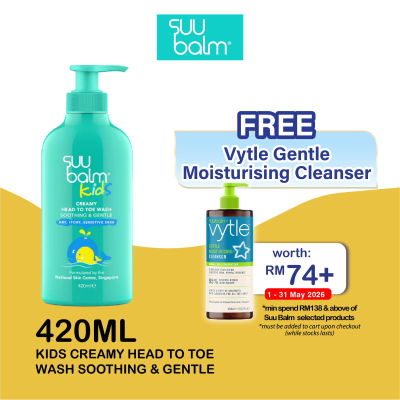 Suu Balm Kids Dual Soothing & Moisturising Head To Toe Wash 420ml