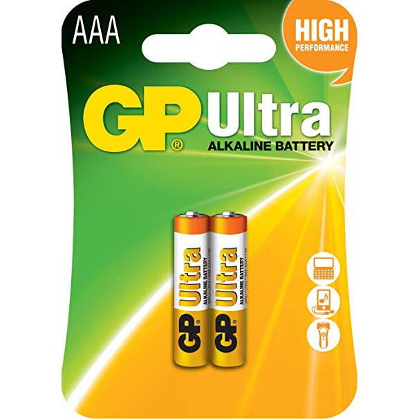 Gp Ultra Alkaline Battery AAA 2's