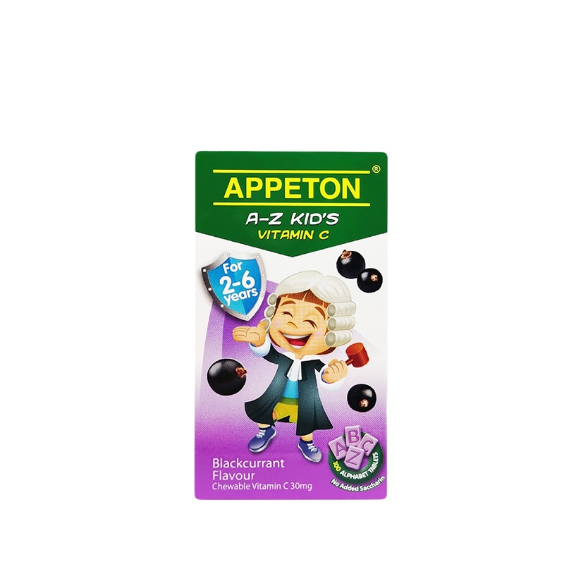 Appeton A-Z Kid'S Vitamin C 30MG 100'S - Blackcurrant
