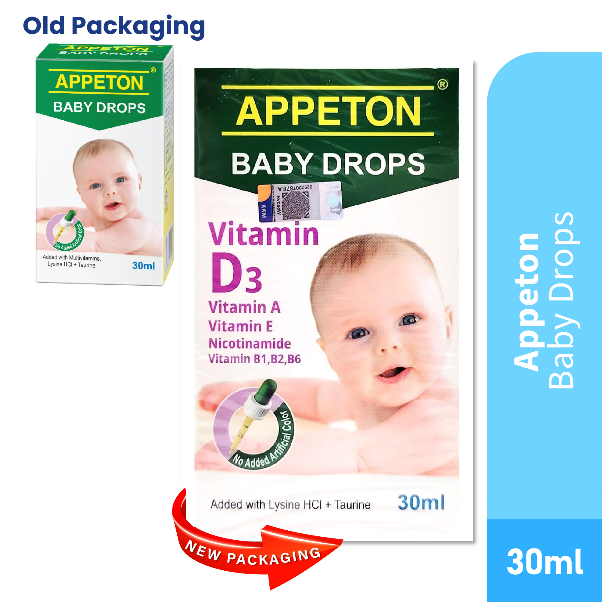 Appeton Baby Drops 30ml (with Multivatiamins, Lysine HCI + Taurine)