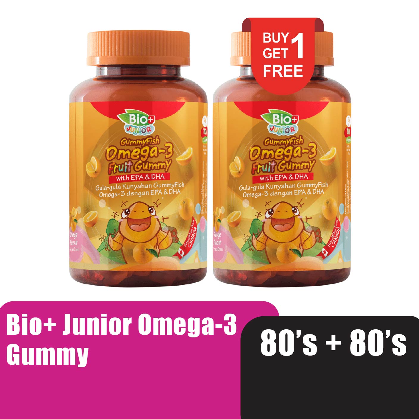 Bio+ Gummy Fish Omega-3 80's