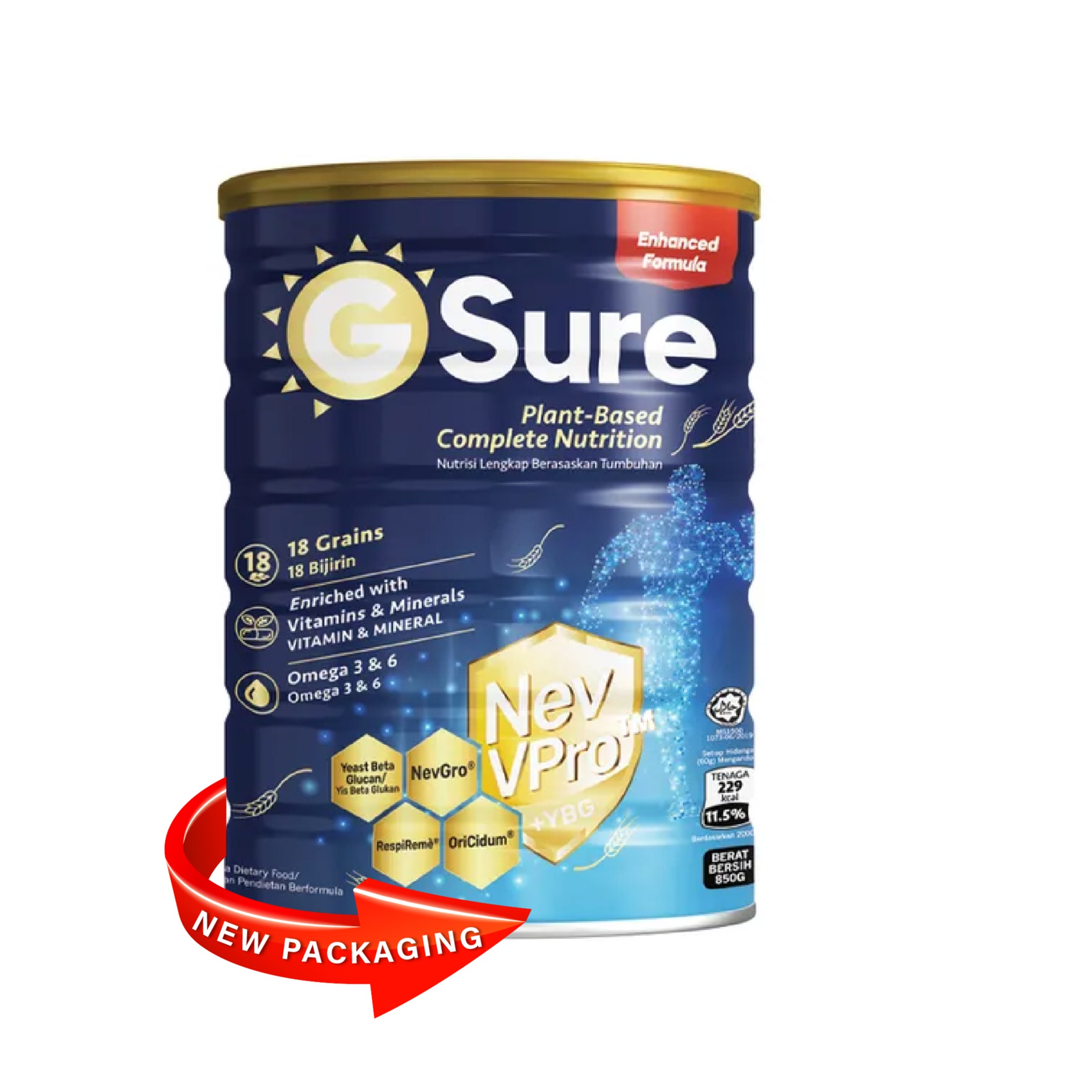 Good Morning GSure Immune Booster Protein Powder Serbuk Protein Shake, Prebiotic and Probiotic supplement (蛋白粉) - 850g