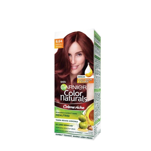 GARNIER Hair Color Natural Creme Merah Berry - Hair Colour Cream, Hair Colour , 染发剂